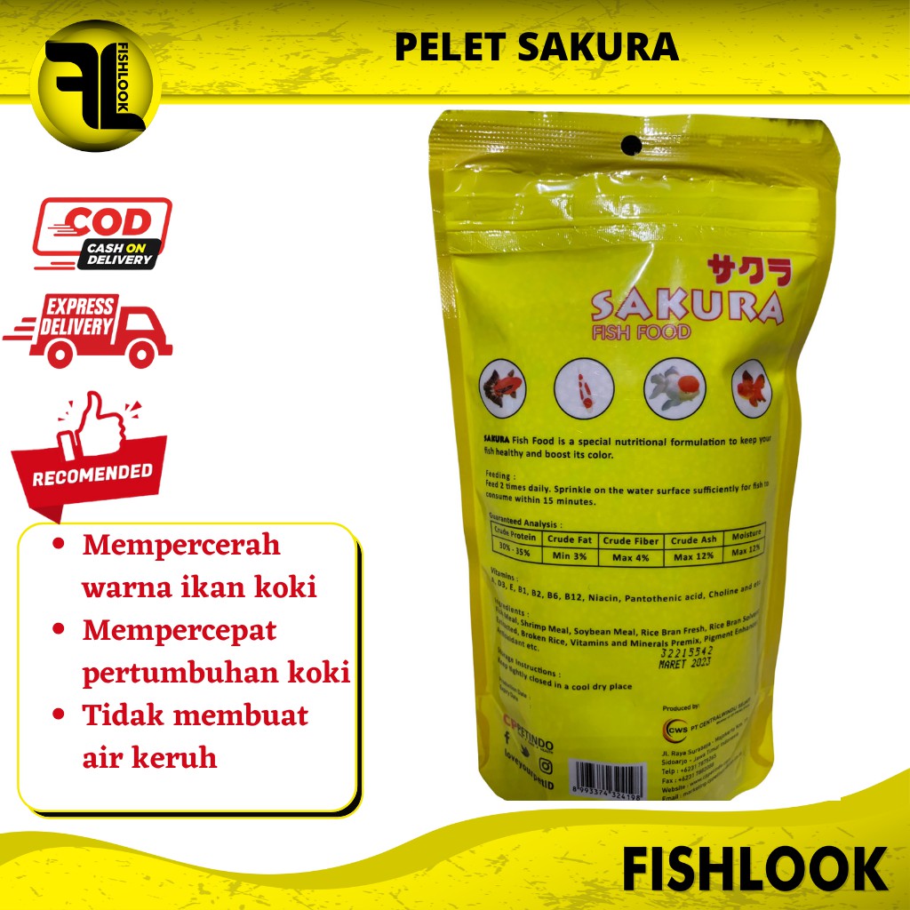 Sakura Fish Food Makanan Ikan Pellet Pelet 100 gram Pelet Ikan hias