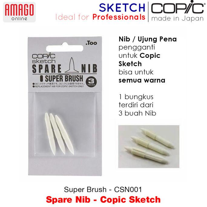 

(BISA COD) COPIC SKETCH - NIBS - SUPER BRUSH - UJUNG PENA PENGGANTI - CSN001 BERGARANSI Kode 1257