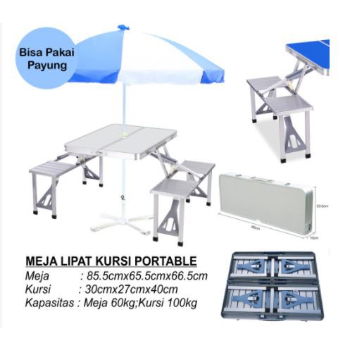 Meja Kursi Lipat Portable Meja Lipat Piknik Serbaguna Murah Worldhome66