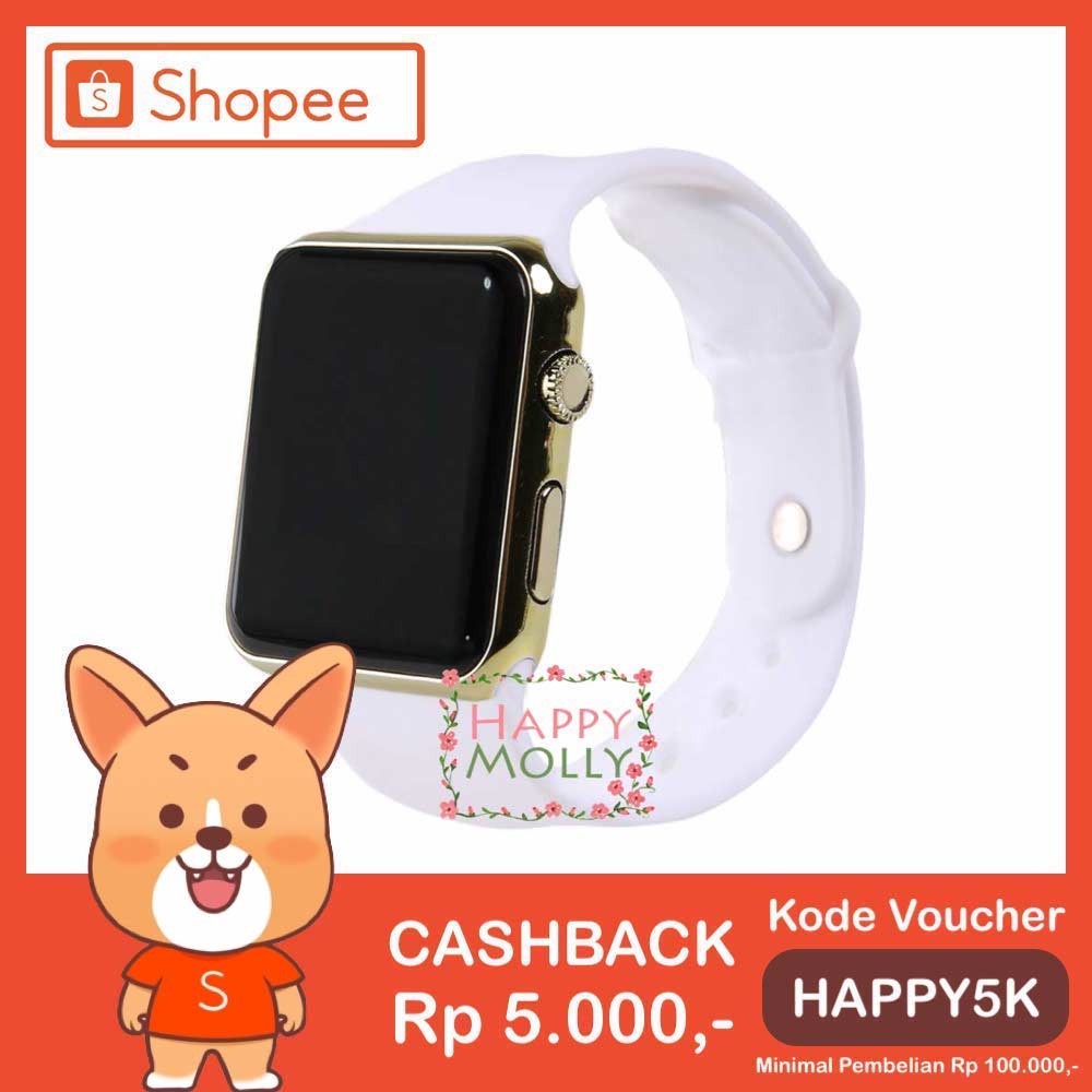 LED Watch [ White Gold ] Jam Tangan Digital Pria &amp; Wanita - Strap Rubber