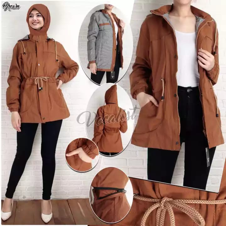 Jaket Parka Wanita / Jaket Bahan Canvas / Jaket Muslimah Terbaru Murah