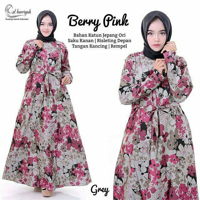 Gamis berry pink size jumbo