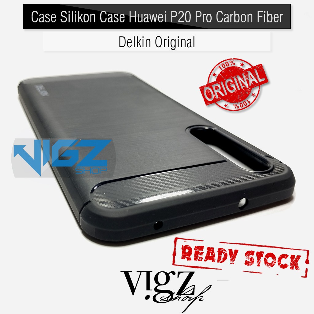 Case Silikon Case Huawei P20 Pro Carbon Fiber Slim Delkin Original