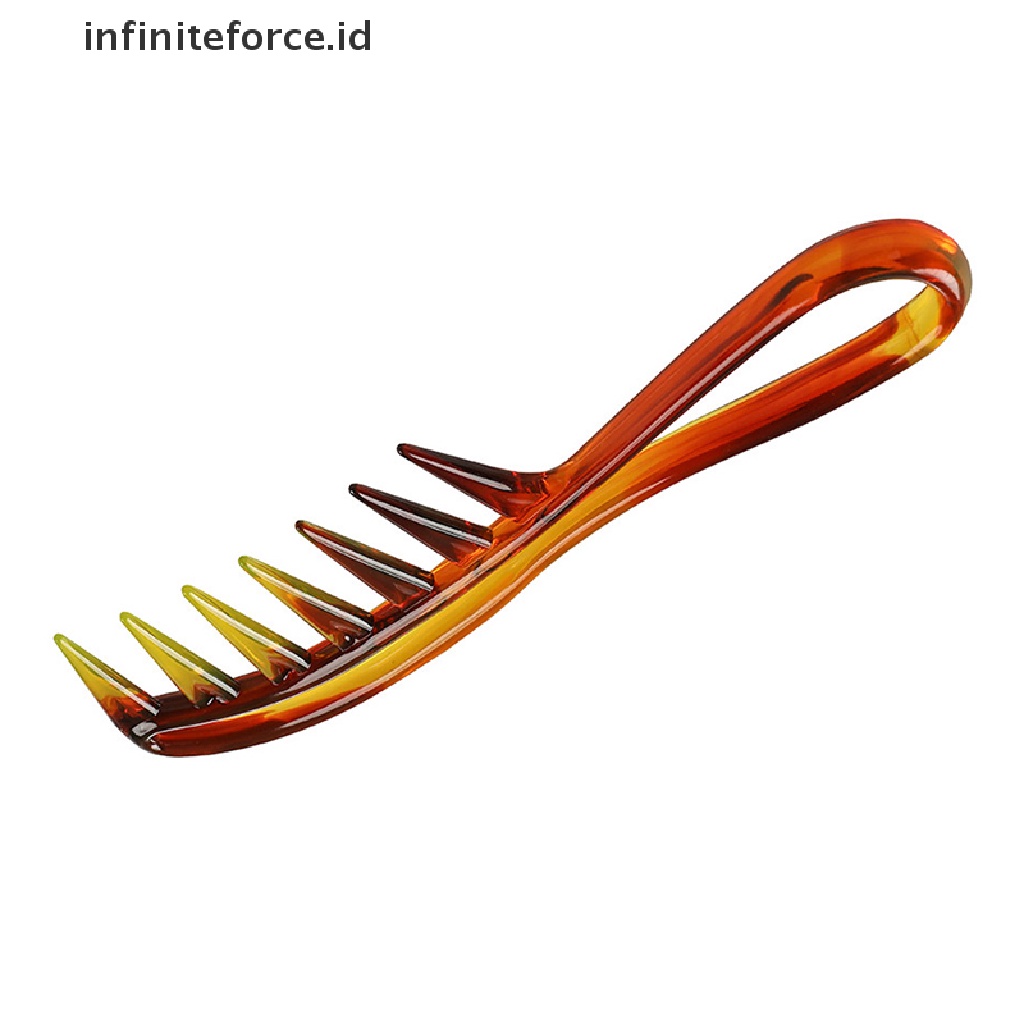 (Infiniteforce.Id) Sisir Rambut Anti Statis Model Gigi Lebar Warna Amber