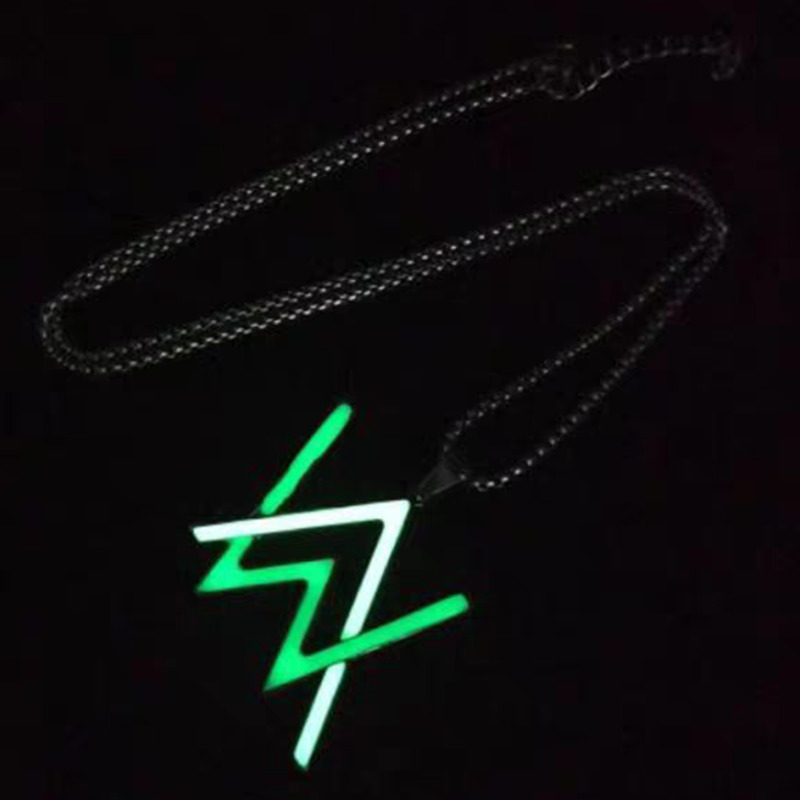 Alan Walker Necklace Hip Hop Street Trendy Luminous Pendant Titanium Steel Chain