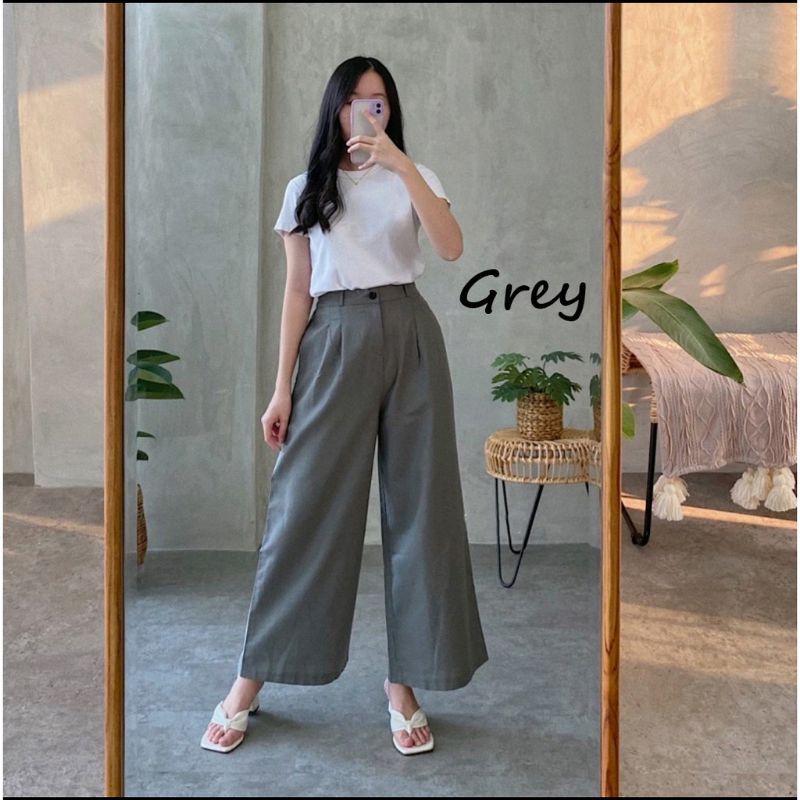 Lulla pant kulot Celana kulot bahan katun linen Celana kulot wanita Seoul highwaist kulot linen premium Celana casual wanita Celana panjang wanita