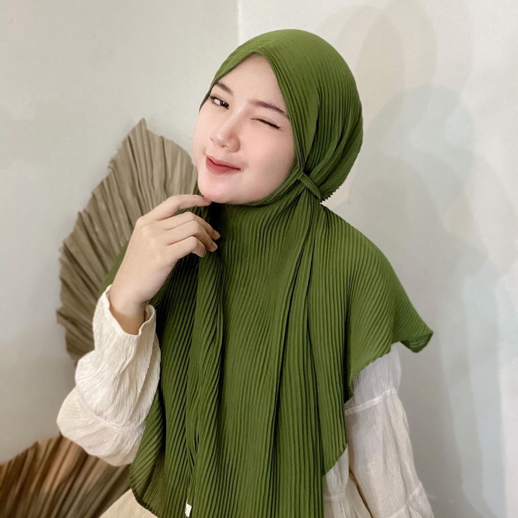 BERGO MARYAM FULL PLISKET SHAWL LIDI PREMIUM TALI INSTAN TERMURAH-5