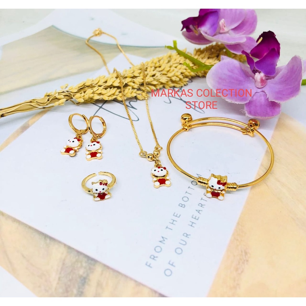 BISA COD Perhiasan Set Anak Kalung Anak Set - Hello Kitty random