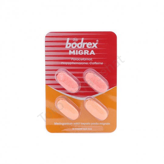 BODREX MIGRA 4 Kaplet / OBAT MIGRAIN / OBAT SAKIT KEPALA SETENGAH / BODREX MIGRAIN