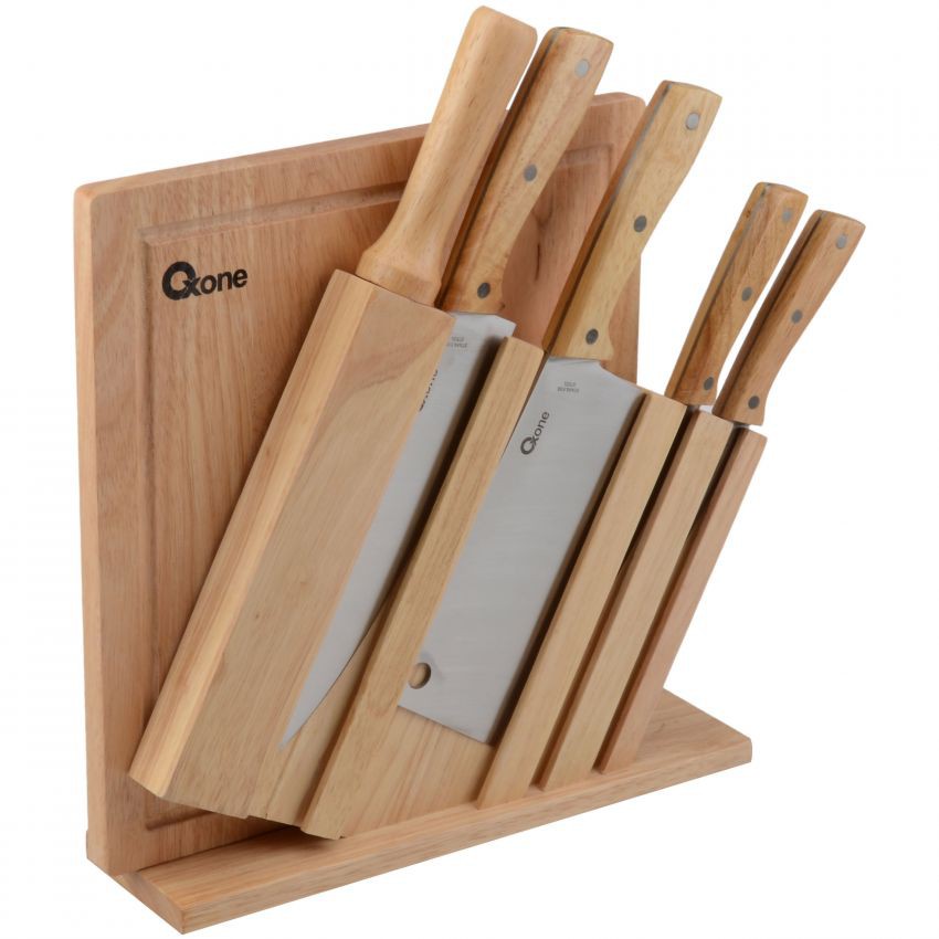 OXONE OX-95 7Pcs Wooden Knife &amp; Chop Board Set , Pisau Dapur dan Talenan