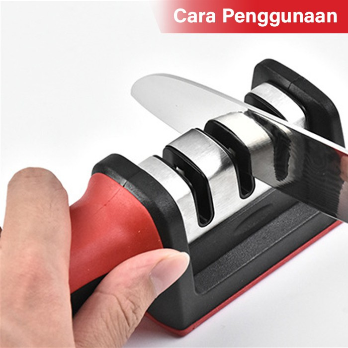 Trend-Alat Pengasah Pisau Gunting Dapur 3 Kepala Swift Sharp Knife Sharpener