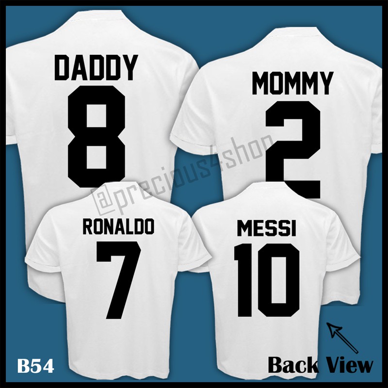 Jersey Type Back Number | Kaos Couple | Family T-Shirts