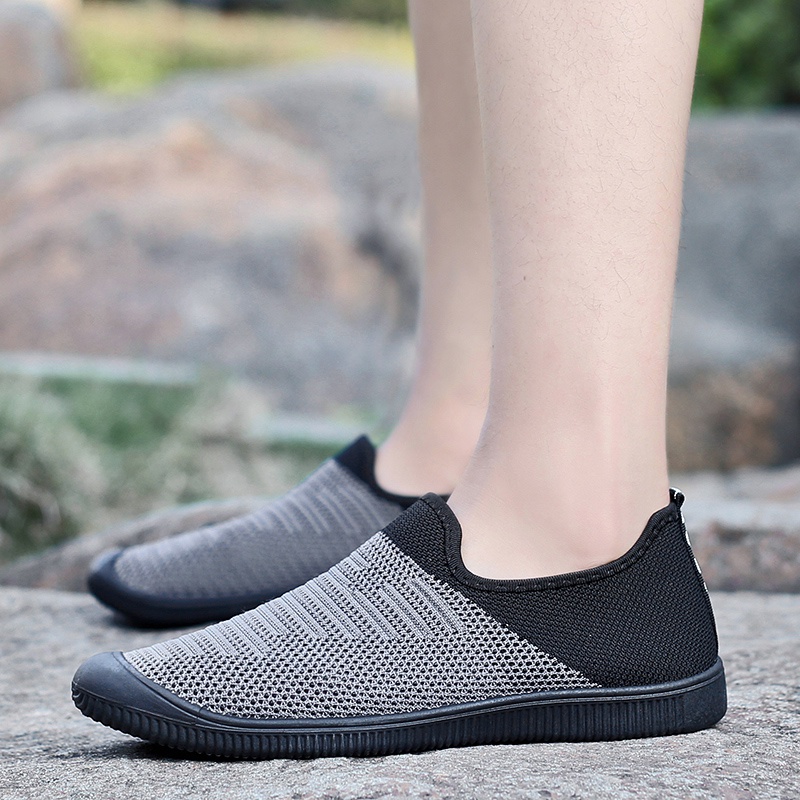 Import Nyaman Sepatu Slip On Pria Sepatu Casual Pria Sepatu Loafer Santai Slop Musim Panas Bernapas 059