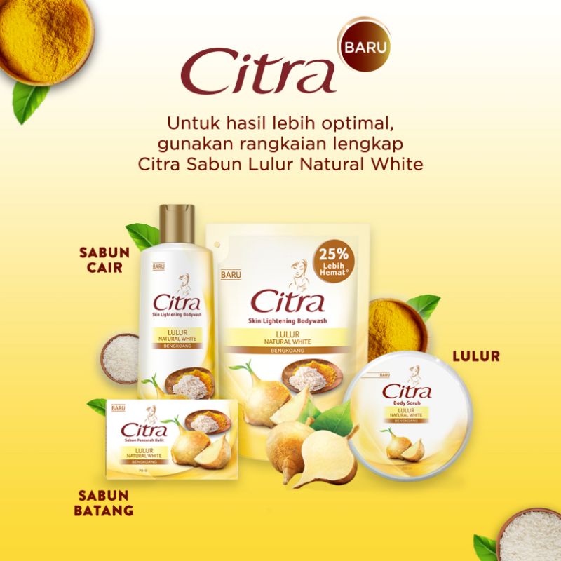 Citra Body Wash Sabun Mandi Cair Botol Natural Lulur Fresh White Aloe Vera 220Ml/Refill citra 400 Ml