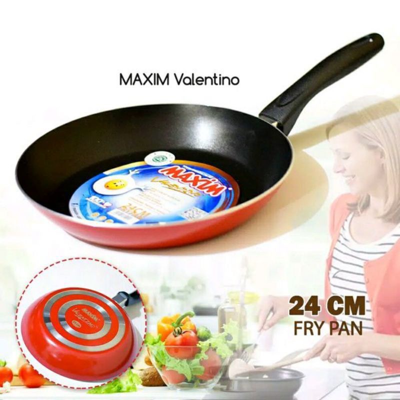 Maxim Penggorengan Valentino Teflon / Frypan Maxim Penggorengan Val22FP - Val26FP