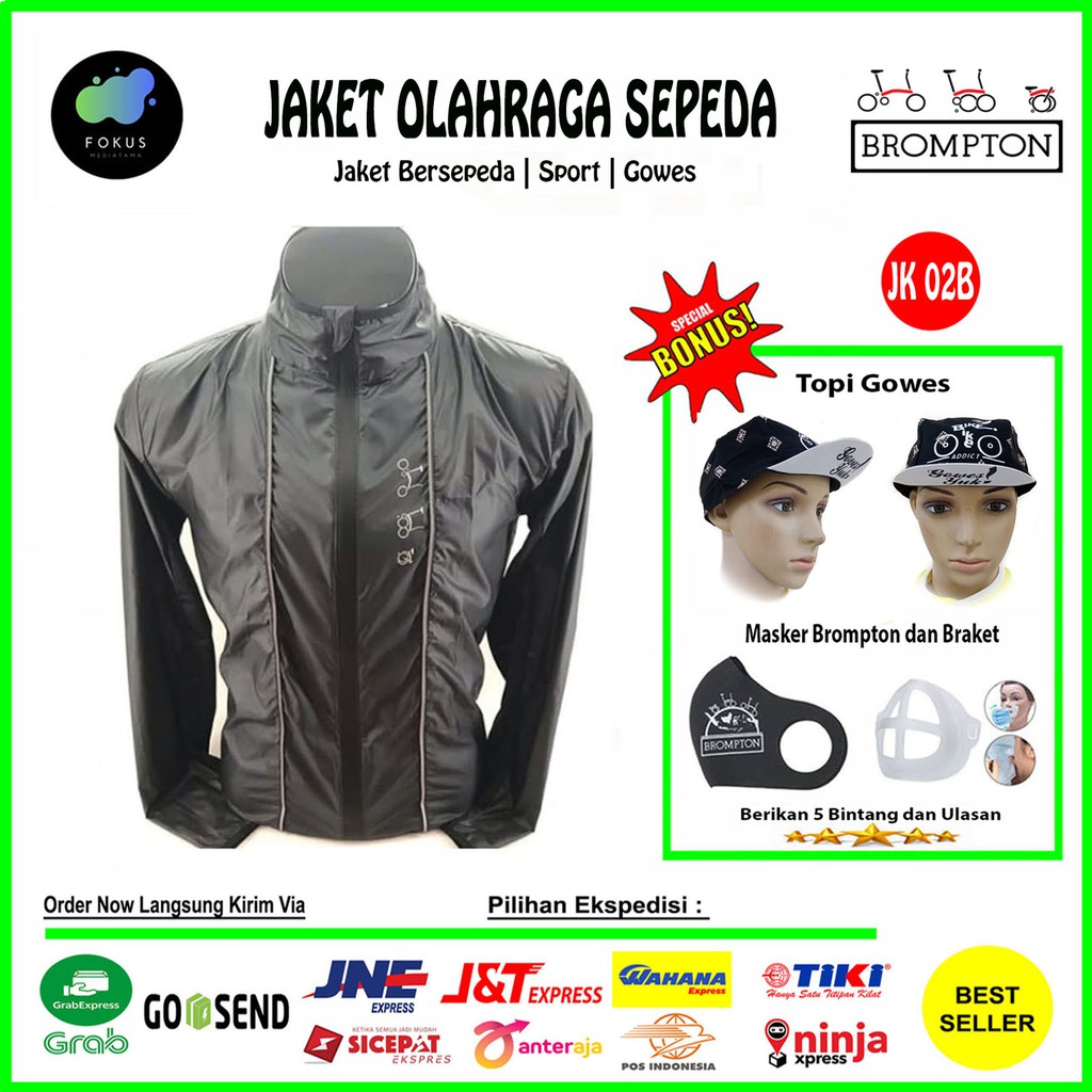 Brompton Jacket - Jaket Brompton Sepeda Lipat - Jaket Sepeda Hitam