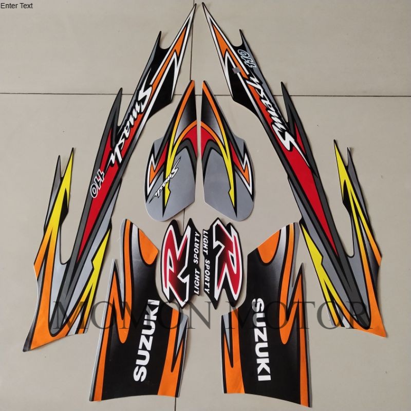 Sticker striping suzuki smash 110 r 2004 2005 hitam silver
