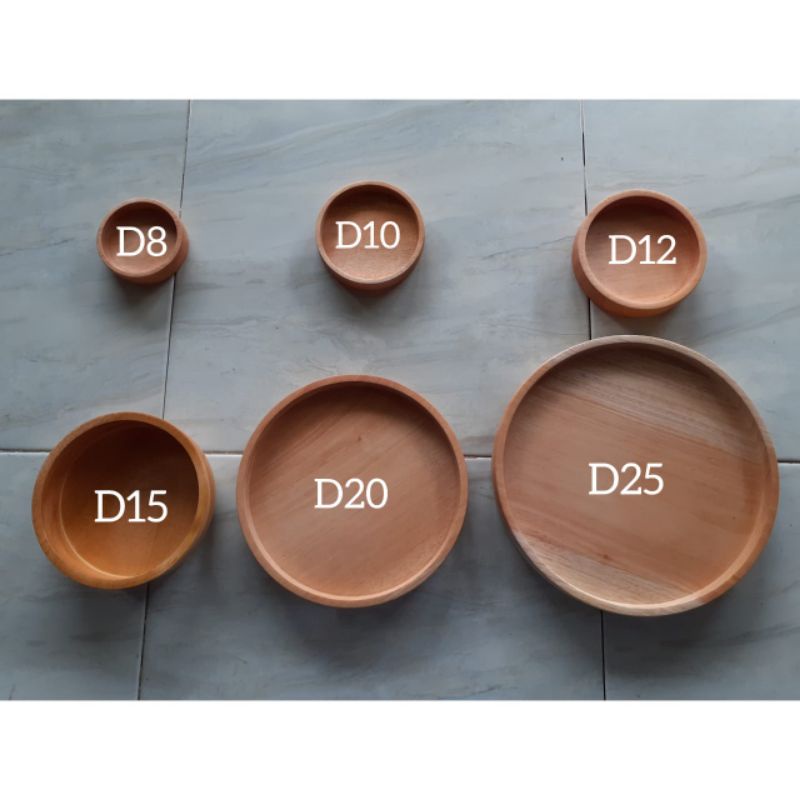Tatakan kayu Mahoni/ Tatakan Gelas/ Tatakan Cangkir /Baki kayu Bulat D12cm