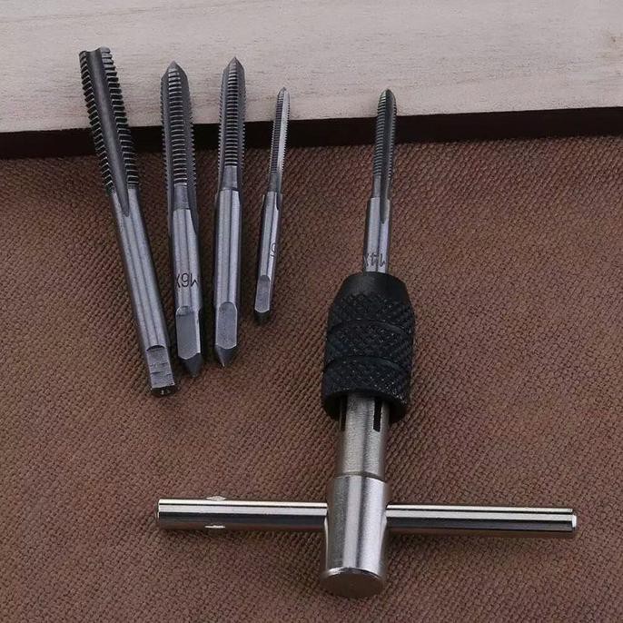 mata bor tap die set /pembuat ulir sekrup dgn tap wrench