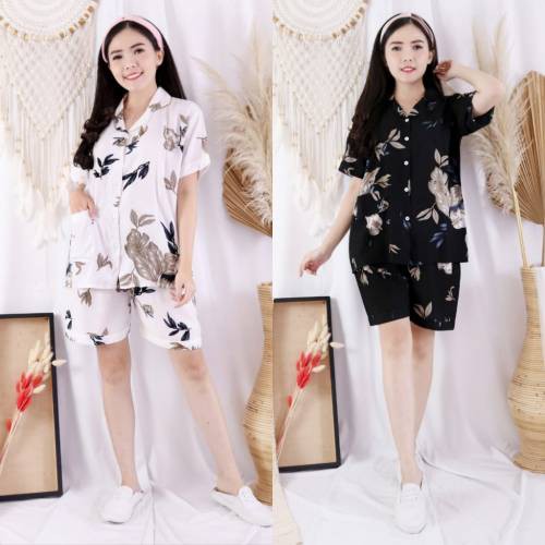 Setelan Piyama Wanita Pendek HP Satu Set Tie Dye Rosei Jumbo XXL Big Size Baju Tidur Wanita Cewek Casual Setelan Rayon One Set Cantik-2