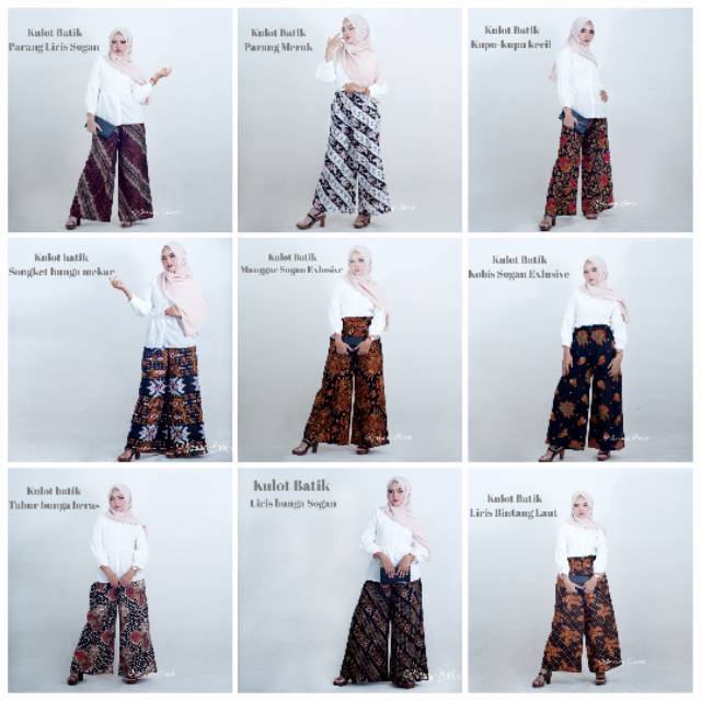 KULOT BATIK WANITA PEKALONGAN SOGAN MOTIF BATIK JARIK LAWASAN CULLOTES PANTS MURAH KULOT BATIK