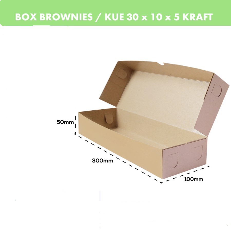 

DUS BOX BROWNIES/KUE/ROTI 30x10x5 KRAFT PAPER - LAMINASI