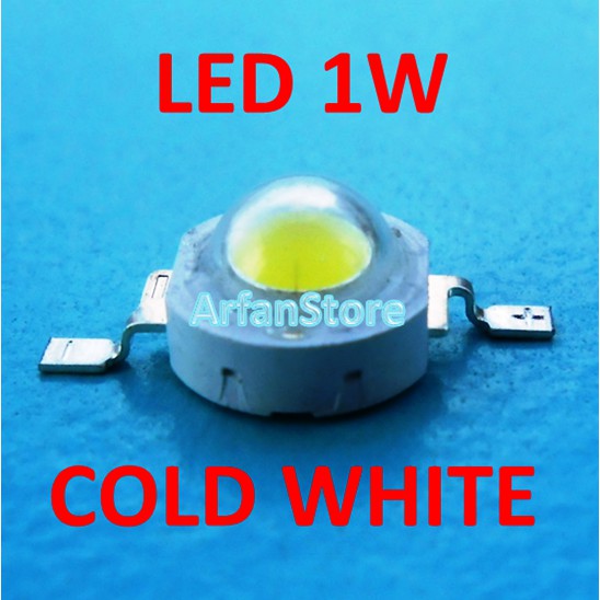 Promo High Power LED 1W Cold White Emitter Bead HPL Super Warna Putih