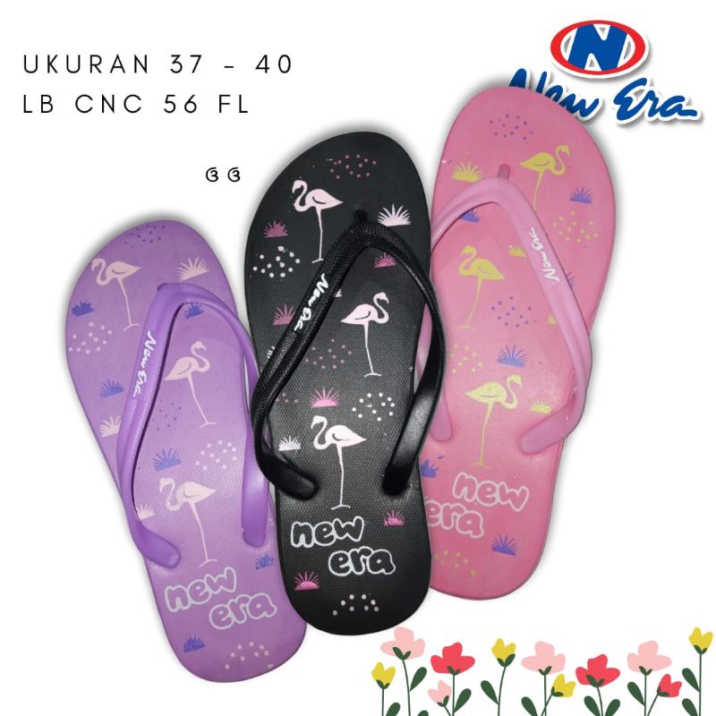 Sandal jepit wanita New Era flamingo LB-CNC 56 FL