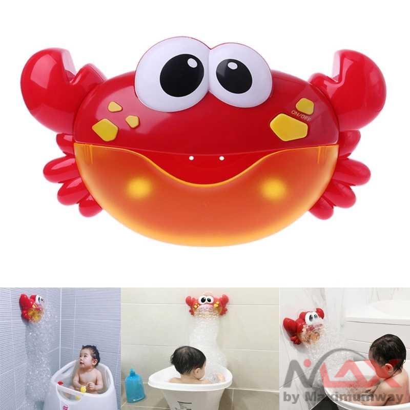 Dispenses Mandi Bayi Balita Boneka gelembung sabun otomatis dengan musik Bubble Crab Pembuat Gelembung Sabun Balon Otomatis dengan Musik Mainan anak sabun mandi Bubble Machine Music Bathtub Soap Machine Automatic Bubble Maker Baby Bathroom Funny Toy