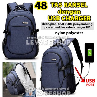  Tas  Ransel Kabel USB Charger  Impor Kerja Kuliah Pria  