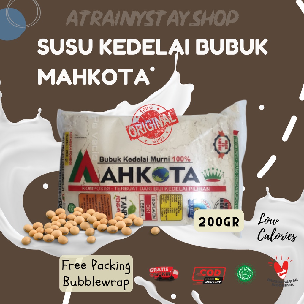 SUSU BUBUK KEDELAI MAHKOTA 100% KEDELAI MURNI RENDAH GULA