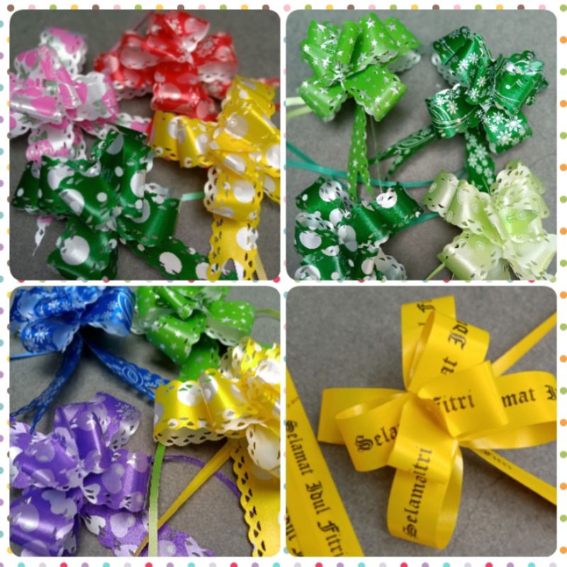 

PITA SERUT HAMPERS PER PCS / PITA SERUT ECER / PITA SERUT PLASTIK BANYAK WARNA BANYAK MOTIF / PITA TARIK MURAH / PULL FLOWER RIBBON / PULL BOW RIBBON / PITA KADO