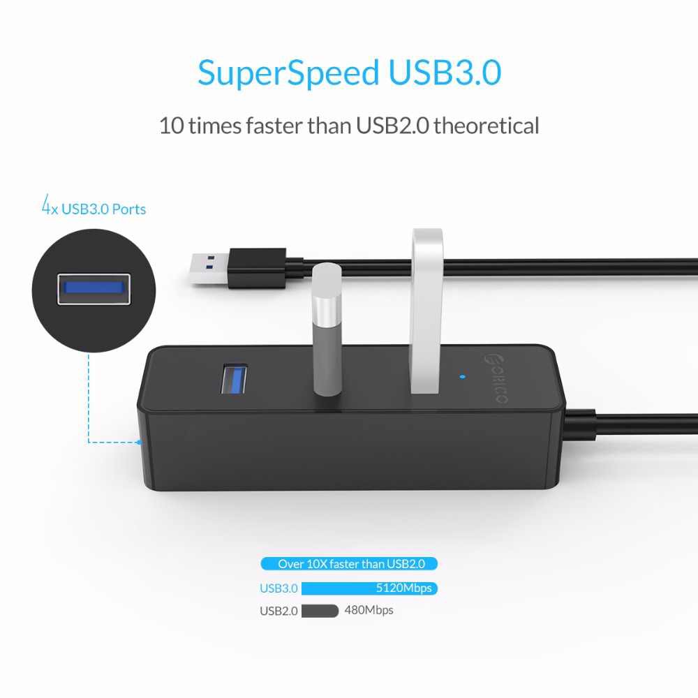 Orico USB HUB Ultra Mini USB 3.0 4 Port HUB / W5PH4-U3-V1 - Hitam