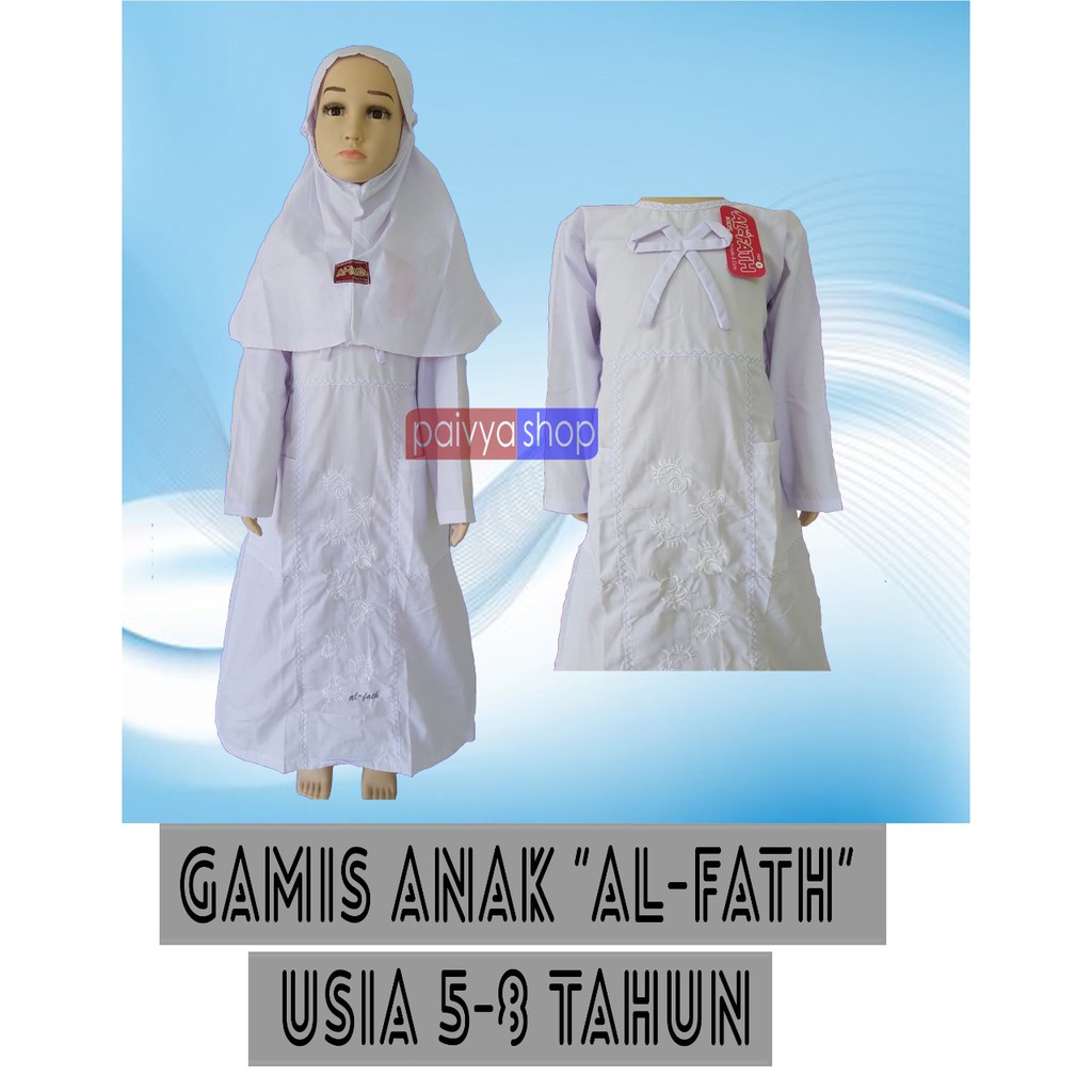 GAMIS ANAK PUTIH "AL-FATH" USIA 5-8 TAHUN