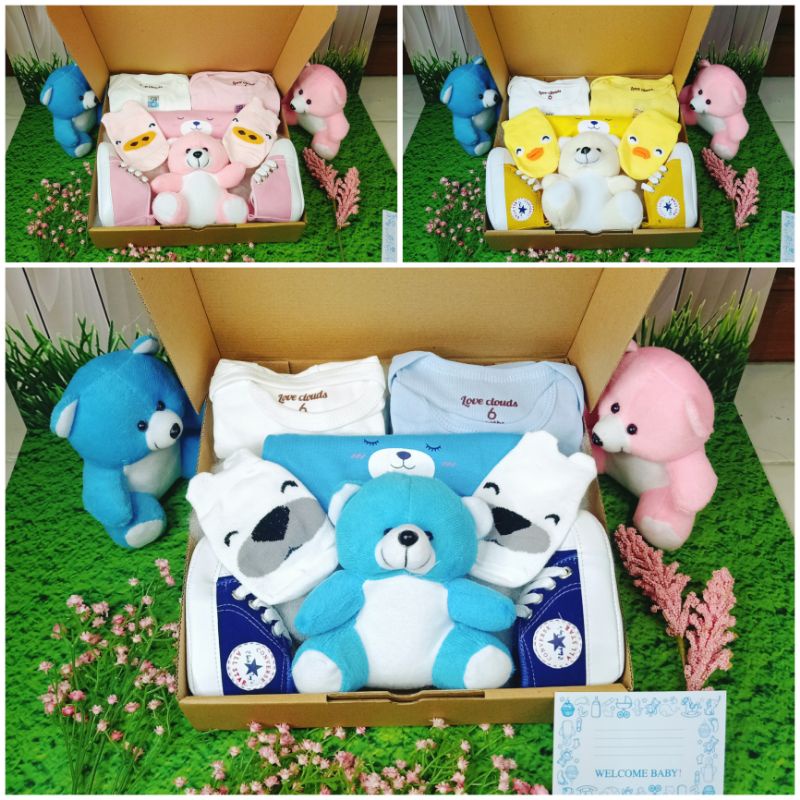 SOUL [Box Baby] Hamper Bayi Kado Lahiran Newborn Paket Set Lengkap  Cute Gift Parcel Real Pict Hampers baby boy and girl Parcel Bayi Laki-laki Perempuan