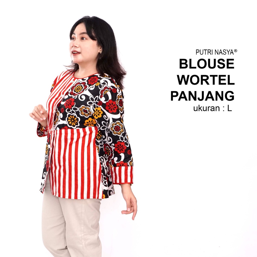 Atasan Batik Blouse Big Size Wanita Lengkap S-M-L-XL-2L-3L-4L-5L-6L-7L Model Blus Jumbo Seragam Batik / Atasan Batik Big Size Formal / Pakaian Batik Kantor Kerja LD 140 Kekinian