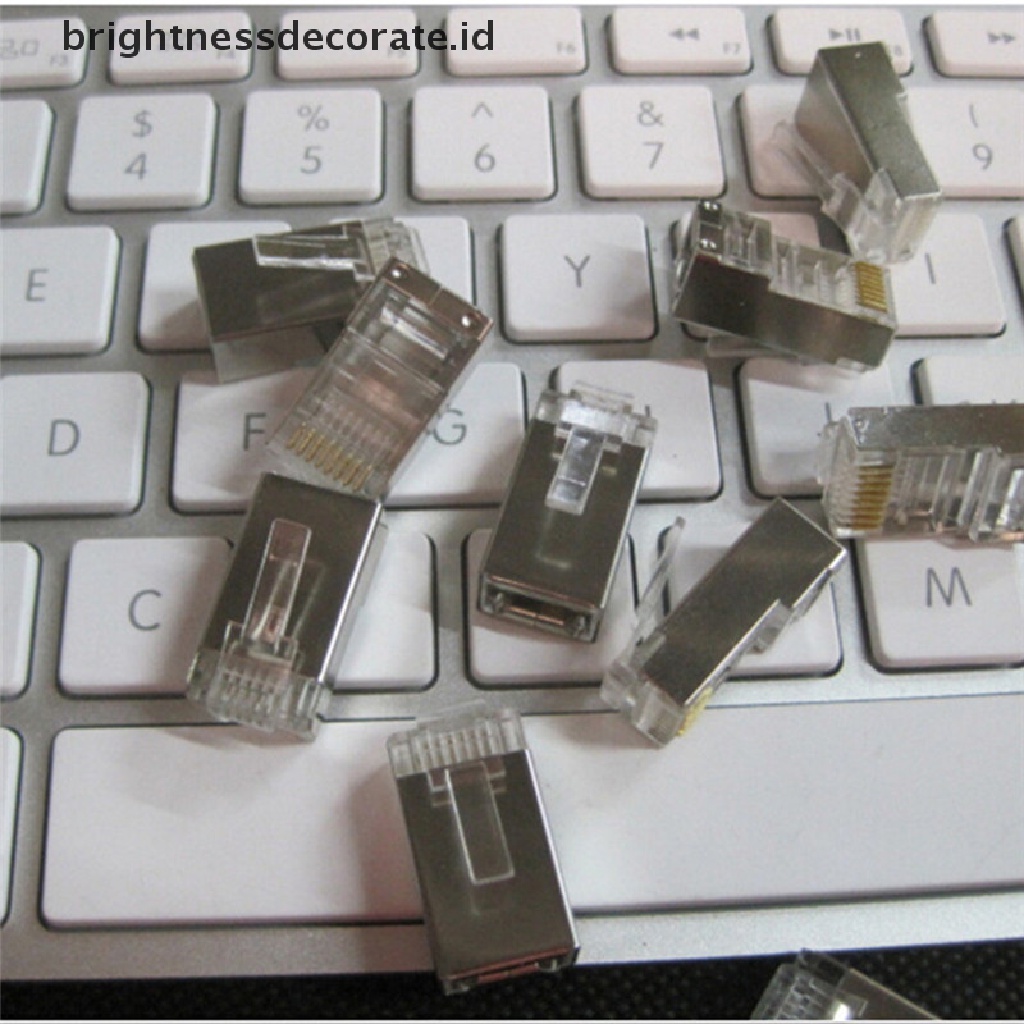 50pcs Konektor Modular Plug Rj45 Cat6 8p8c Shielded Crimp