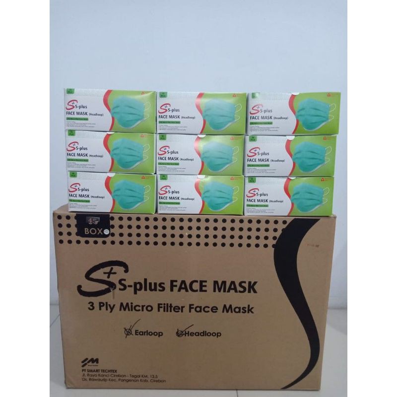Masker S-Plus 3ply (Headloop)