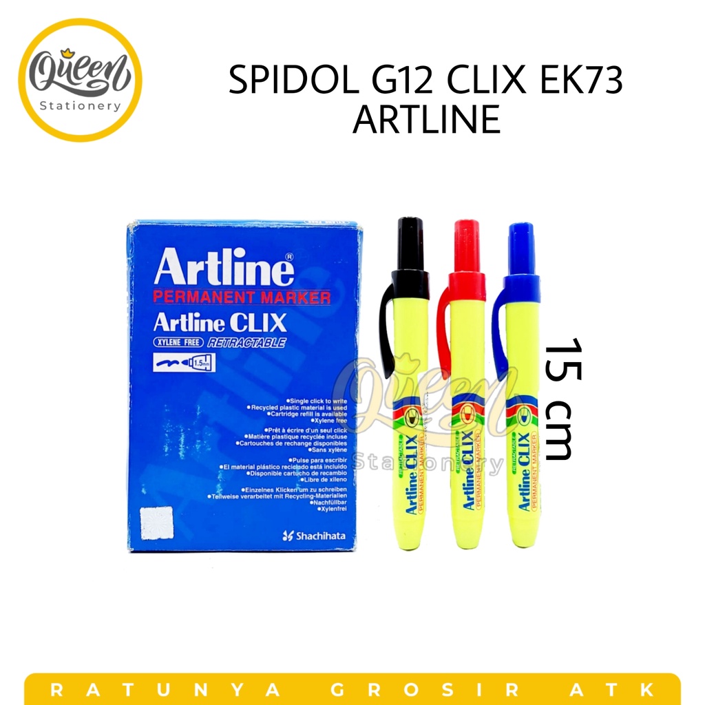 

1 PCS SPIDOL G12 CLIX EK73 ARTLINE (PERMANENT) / SPIDOL PAPAN TULIS PERMANEN / PERMANENT MARKER