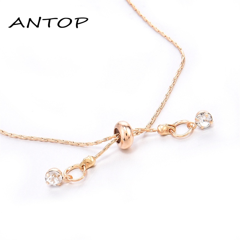 Korea Gelang Kristal Melengkung Aksesoris Gelang Pasangan Yang Dapat Disesuaikan Untuk Wanita Perhiasan Fashion Hypoallergenic ANTOP