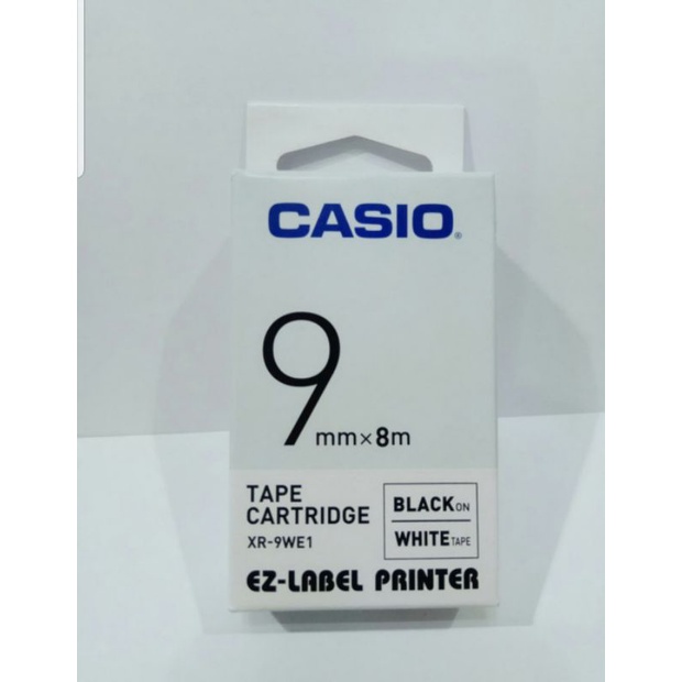 

Ez-label printer casio 9 mm 9mm Black on white tape XR-9WE1
