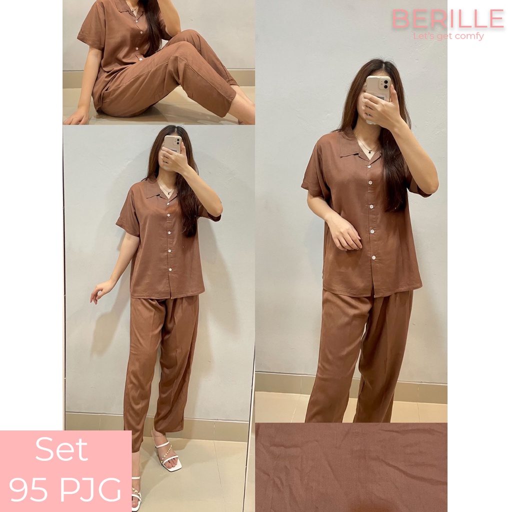 Piyama set Rayon Wanita / Setelan Piyama Wanita Motif / Piyama Rayon Viscose /  Piyama Motif Rayon Viscose Premium Termurah /Piyama Wanita Dewasa / Pajamas / Baju Tidur Wanita / Piyama setelan rayon viscose  (COD)-Set 95 PJG
