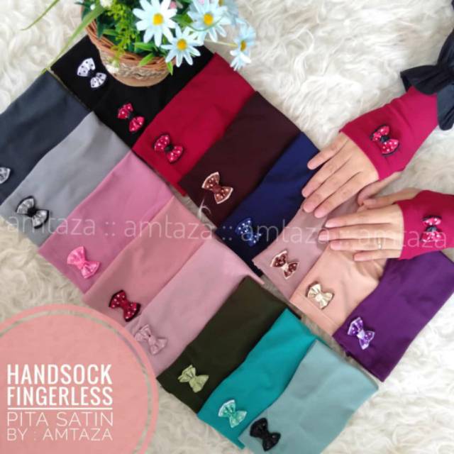 [BISA COD] Handsock Jempol Pita Satin premium by amtaza | manset jempol pita satin | Handsock jempol pita amtaza