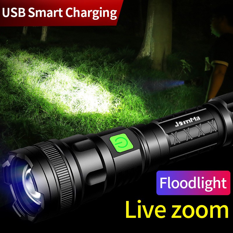 Anbolt Senter Swat COB ZOOM Rechargeable SUPER TERANG  LED Outdoor USB Rechargeable IPX4 tahan air kelas hidup Taktis Cahaya T6 18650 Battery