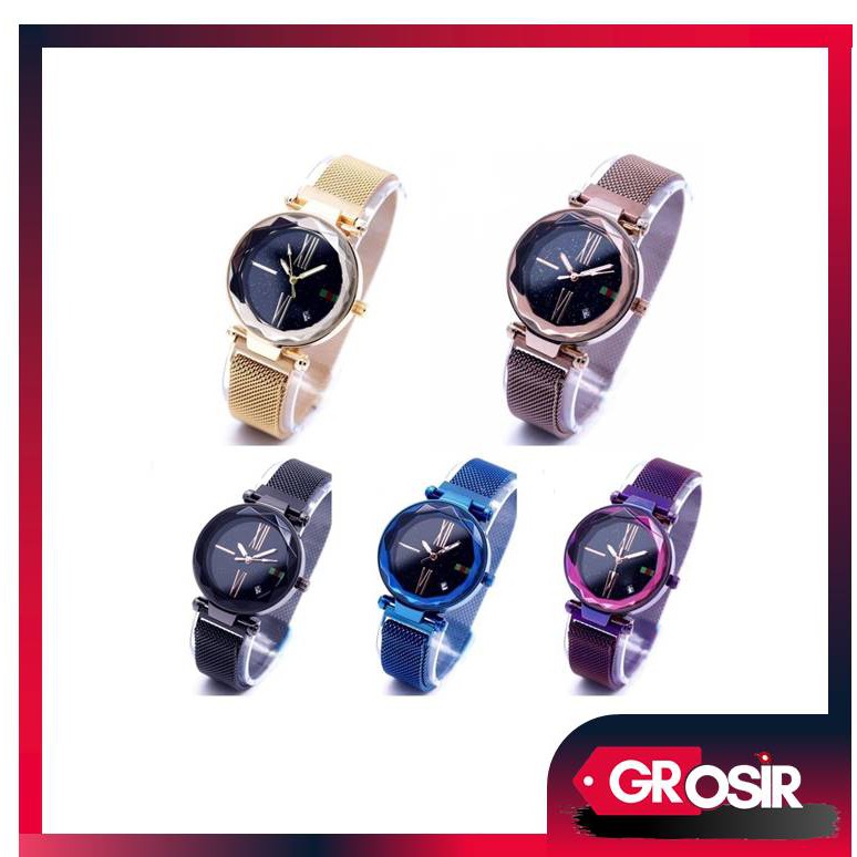 Grosir - J148 Jam Tangan Wanita Magnet Tali Rantai / Arloji / Jam Analog / Jam Mewah