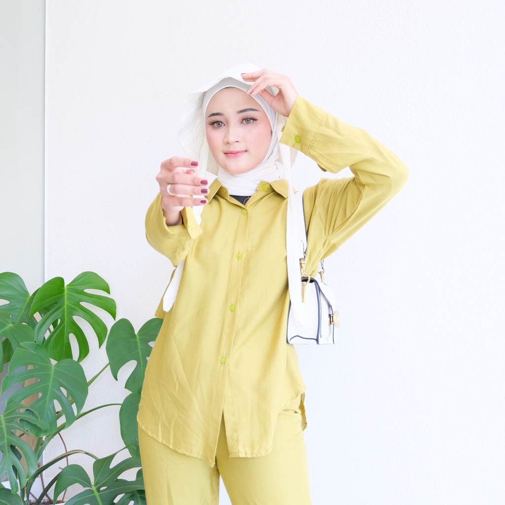 (RPA) ONE SET FURRY BLOUSE ATASAN KEMEJA WANITA RAYON