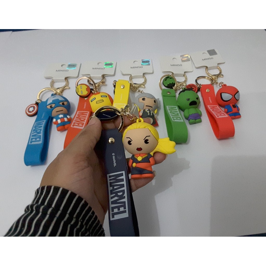 gantungan kunci captain marvel hiasan tas keychain marvel miniso gandulan DISKON6