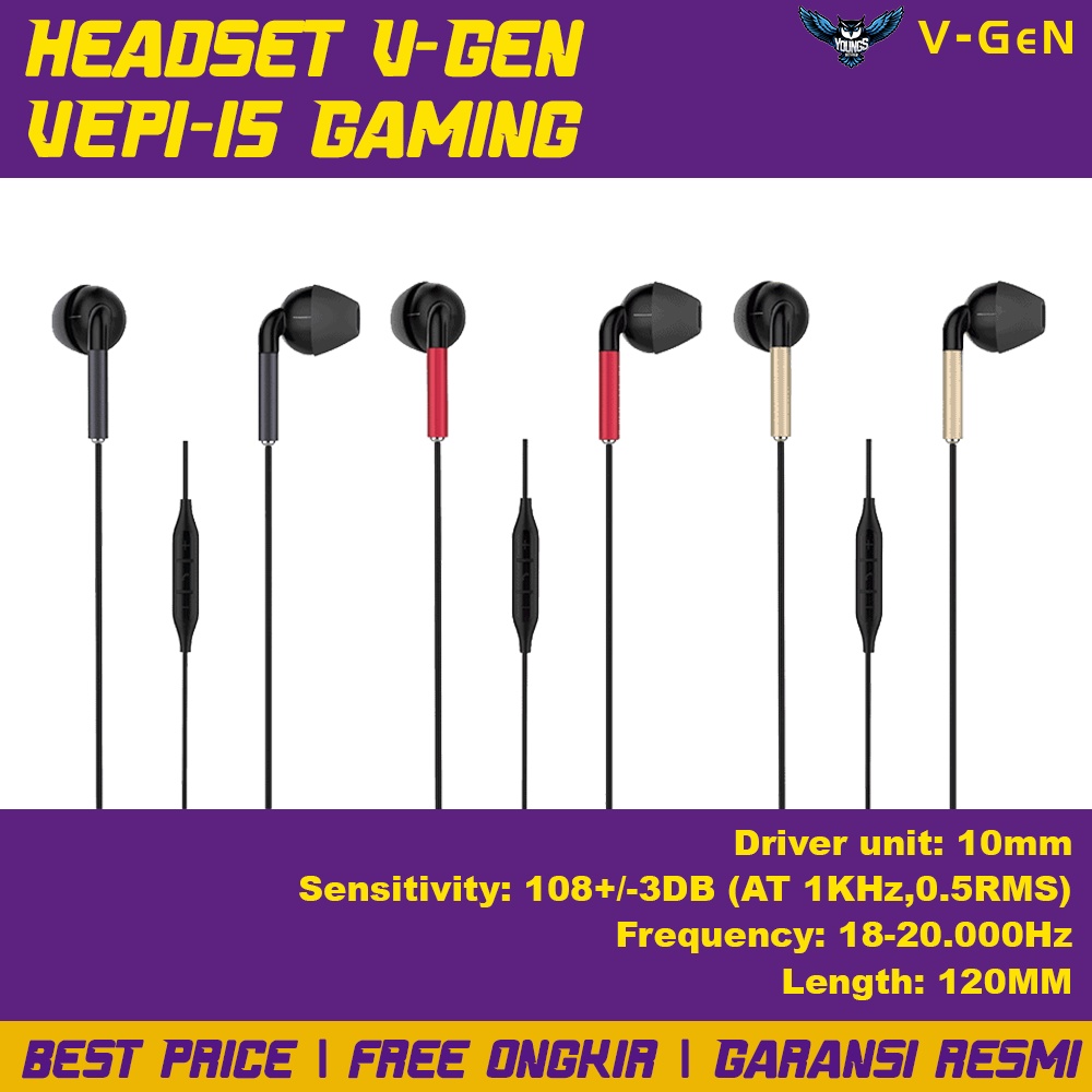 Headset Wired Gaming V-GEN VEP1-15 | V-GEN Gaming Earphone