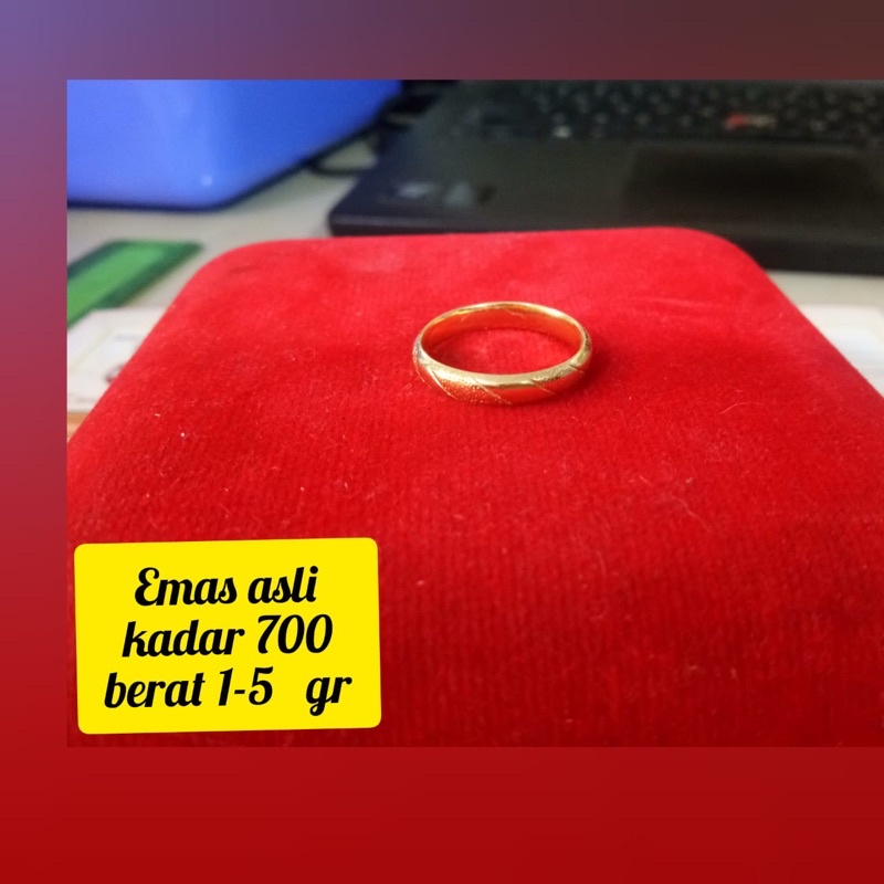 Cincin Tunangan emas asli kadar 700/16k