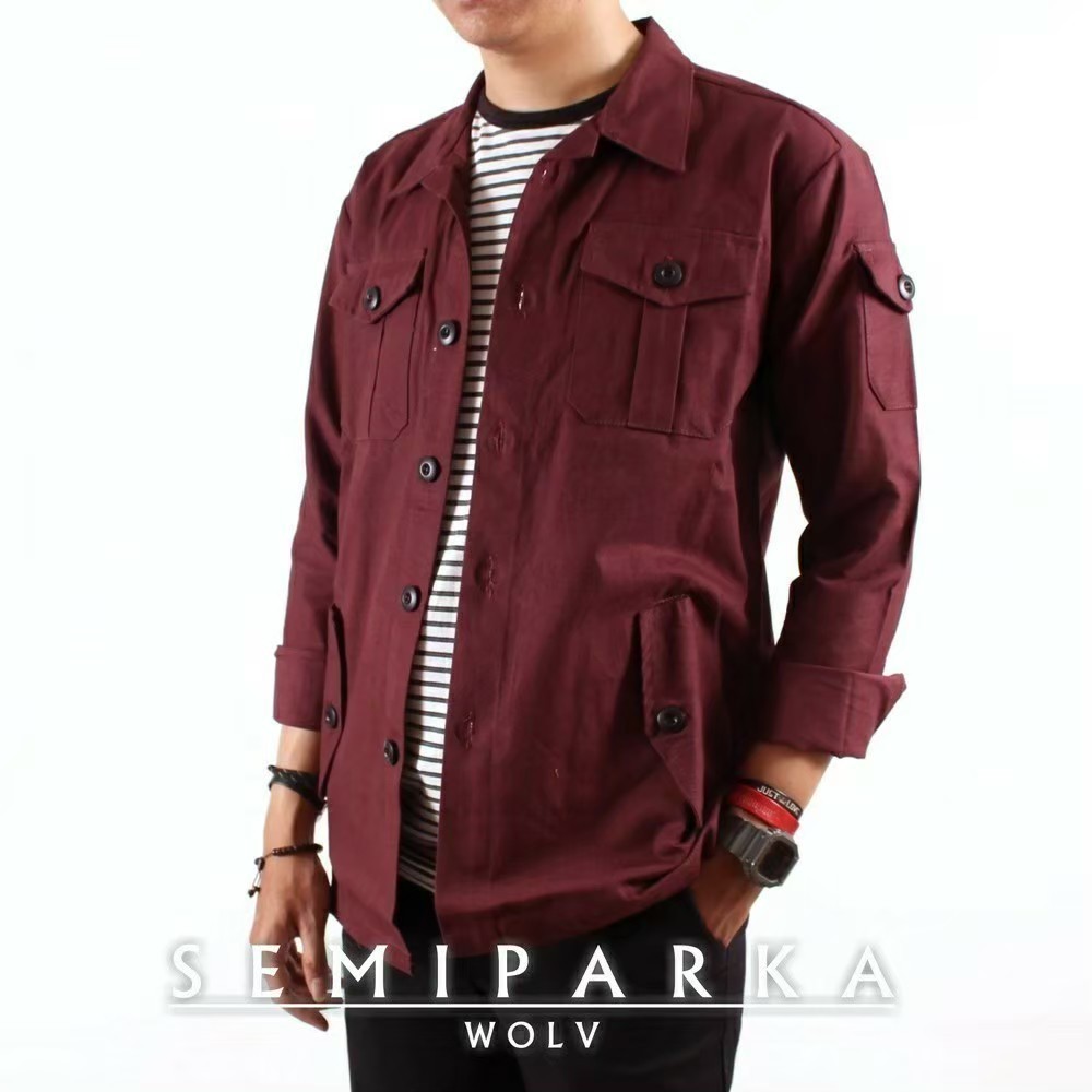 JAKET SEMI PARKA SAKU TIGA ORIGINAL WOLV M - L - XL